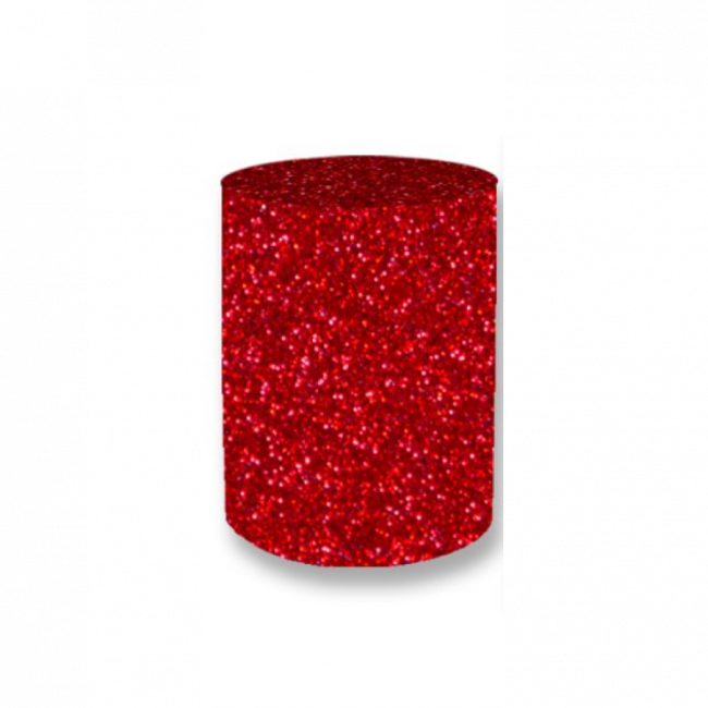 Capa cilindro Vermelho Glitter P ( tecido)