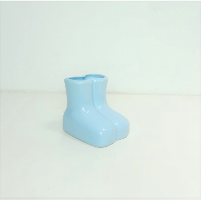 Decoração de bota azul candy porcelana