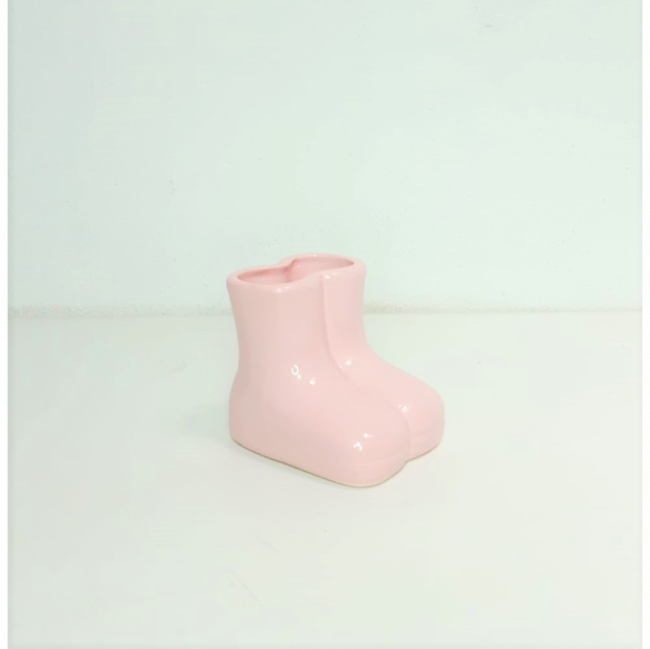 Decoração de bota rosa candy porcelana