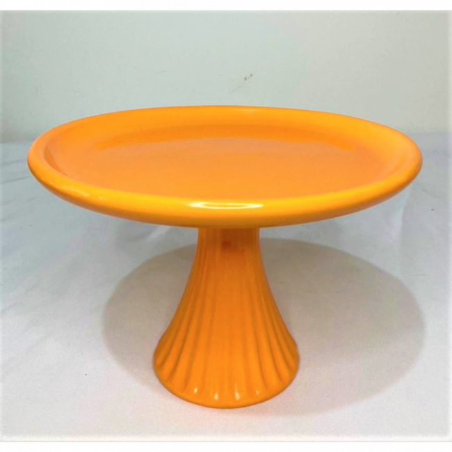 Suporte de Doce Laranja Alto de Porcelana