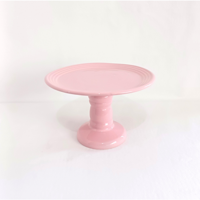 Suporte de Doce Rosa Alto Porcelana