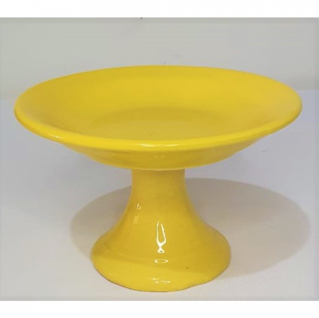 Suporte de Doces Amarelo Médio de Porcelana