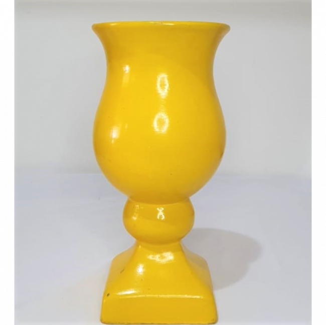 Vaso Amarelo Alto de porcelana
