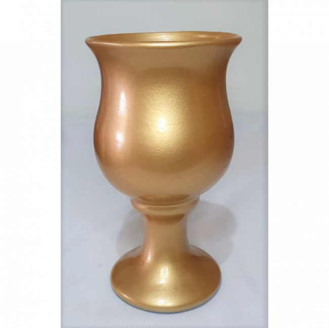 Vaso Dourado de Porcelana