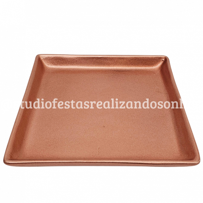 BANDEJA CERAMICA QUADRADA ROSE GOLD