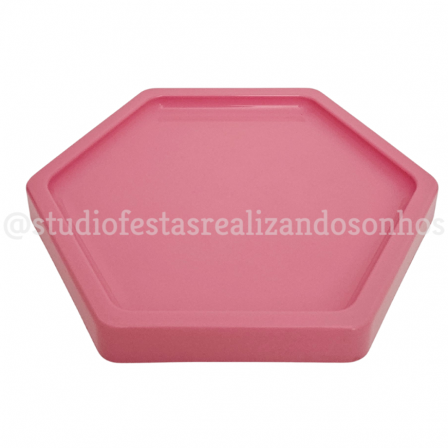 BANDEJA HEXAGONAL M ROSA