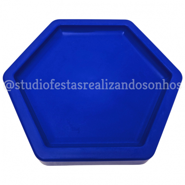 BANDEJA HEXAGONAL P AZUL