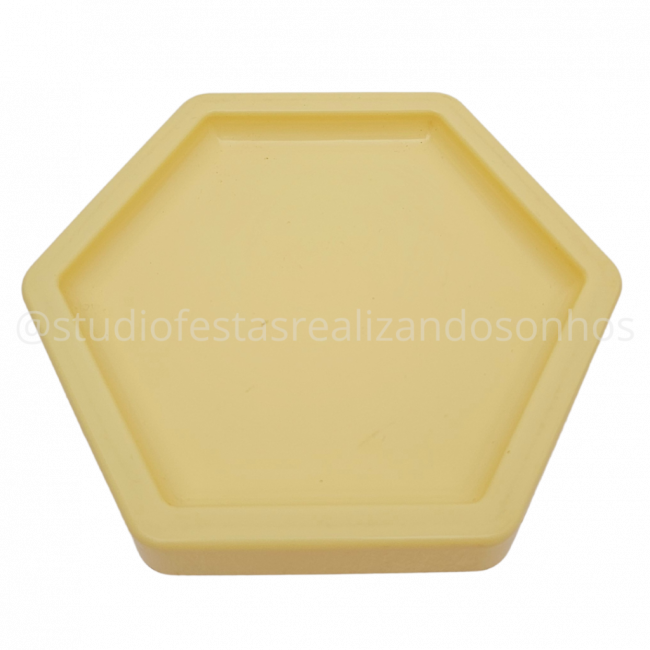 BANDEJA HEXAGONAL P AMARELO CANDY