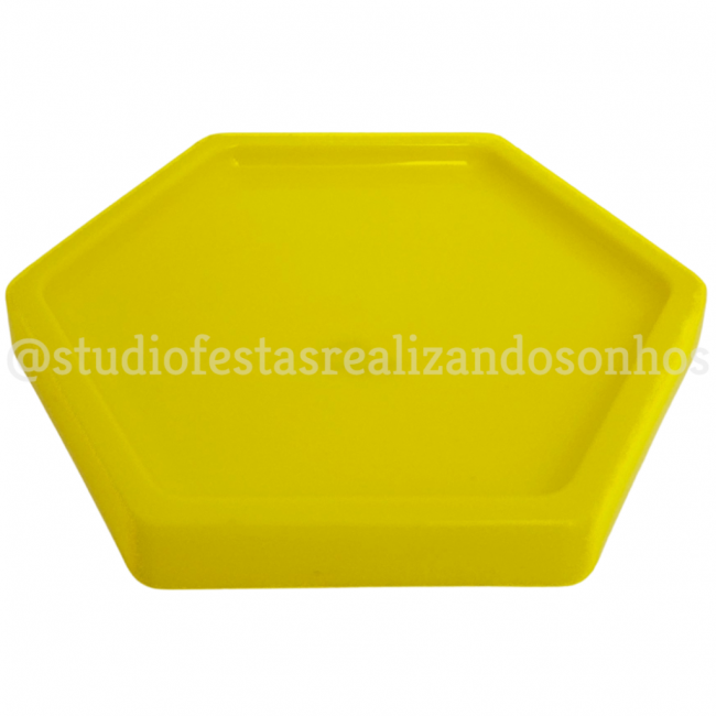 BANDEJA PRIME HEXAGONAL P AMARELO NEON