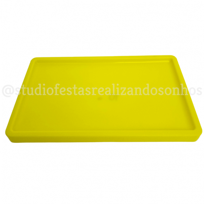 BANDEJA PRIME RETANGULAR AMARELO NEON