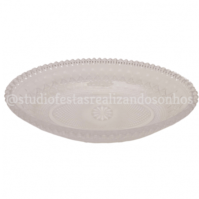 MINI TRAVESSA DE VIDRO OVAL TRANSPARENTE 1