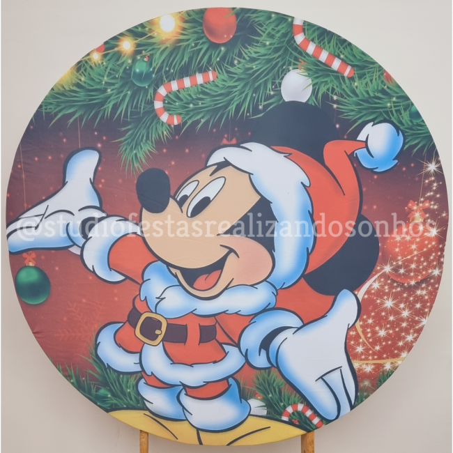 TECIDO REDONDO NATAL MICKEY 1 (TECIDO)