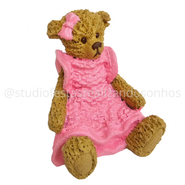 URSO CERÂMICA ROSA BEBE