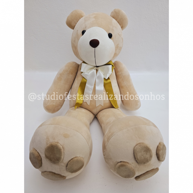 URSO PELUCIA 1M DOURADO E BRANCO