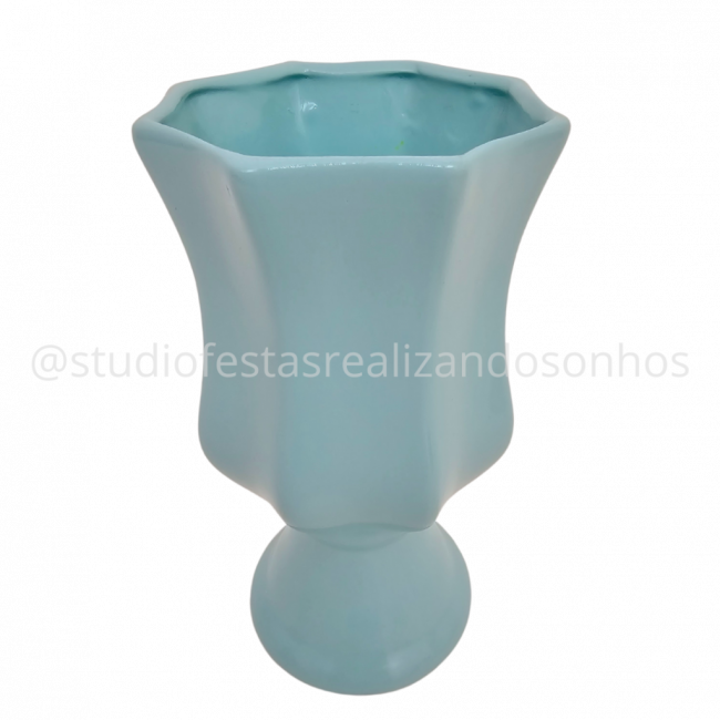 VASO ACRE CERÂMICA G AZUL BEBÊ