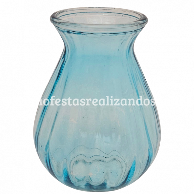 VASO DE VIDRO COGUMELO AZUL