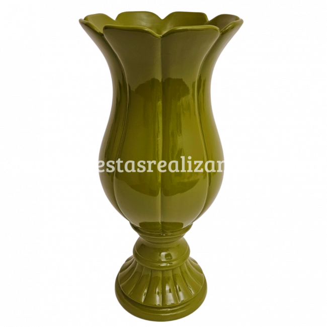 VASO FLOR CERÂMICA G VERDE OLIVA