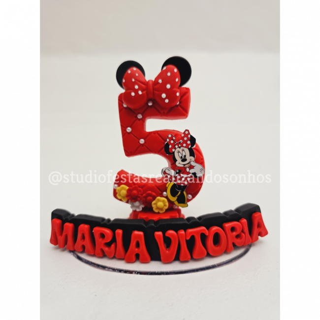 VELA DE BISCUIT MINNIE VERMELHA