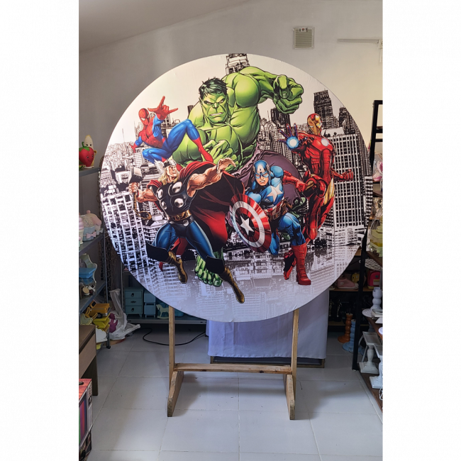 Painel + Tecido Sublimado Rectangular Vingadores