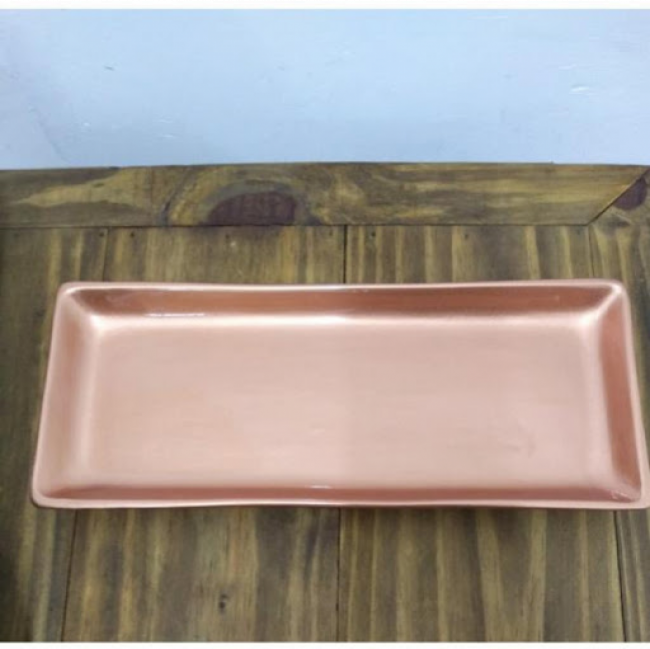 bandeja rose gold retangular