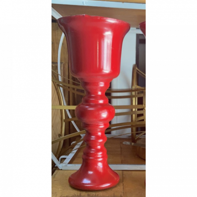 vaso alto de vidro vermelho