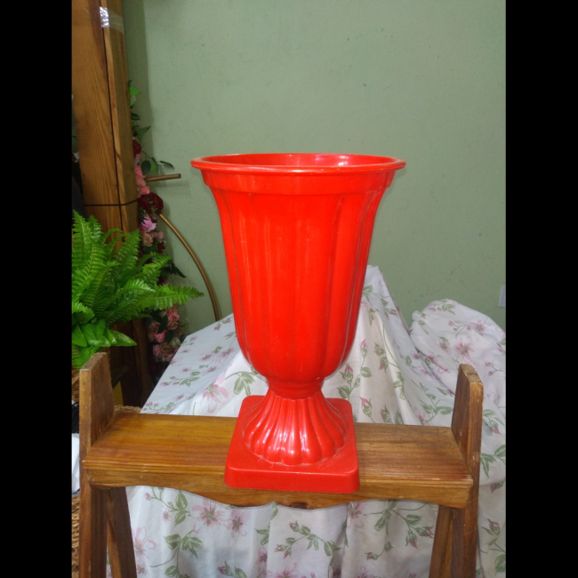 vaso vermelho plastico