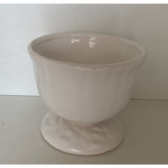 Vaso com pé branco 12cm