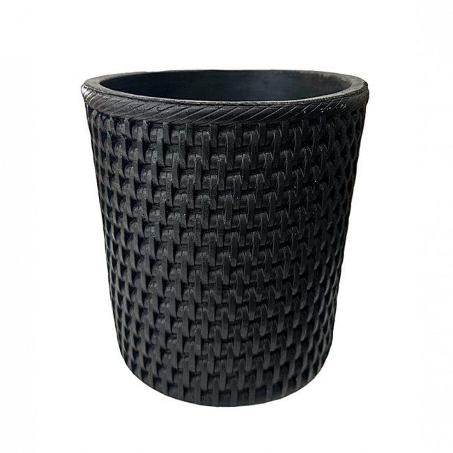 CACHEPOT RATTAN - PRETO