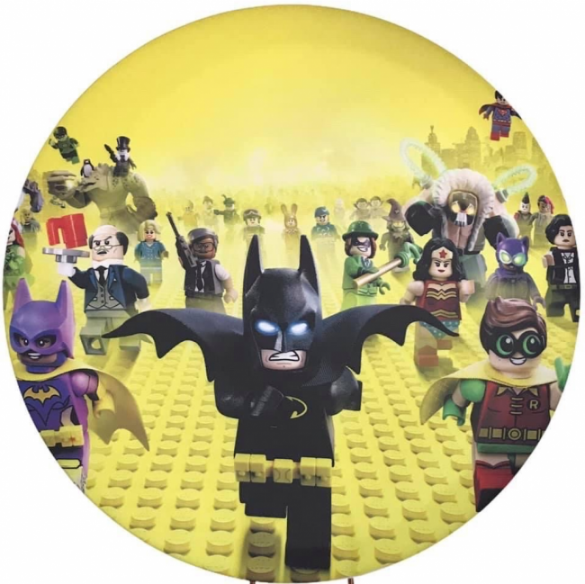 PAINEL BATMAN LEGO AMARELO 50CM