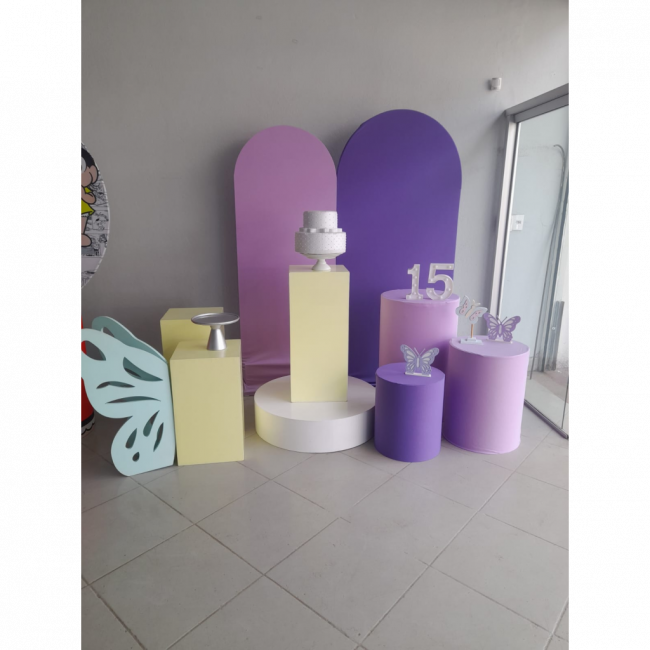 Decoração personalizada Prata e Lilás