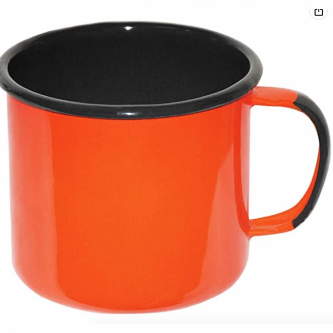 CANECA ÁGATA ESMALTADA LARANJA (9D)