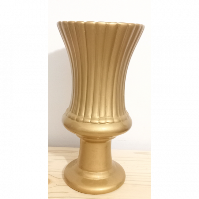 Cerâmica vaso charme Tieday Dourado G