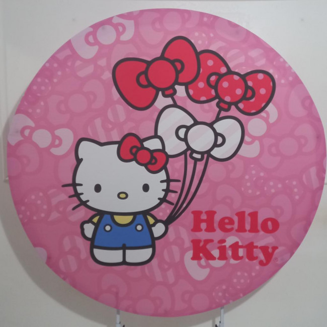 Painel redondo sublimado Hellon Kitty tecido 1,5 m