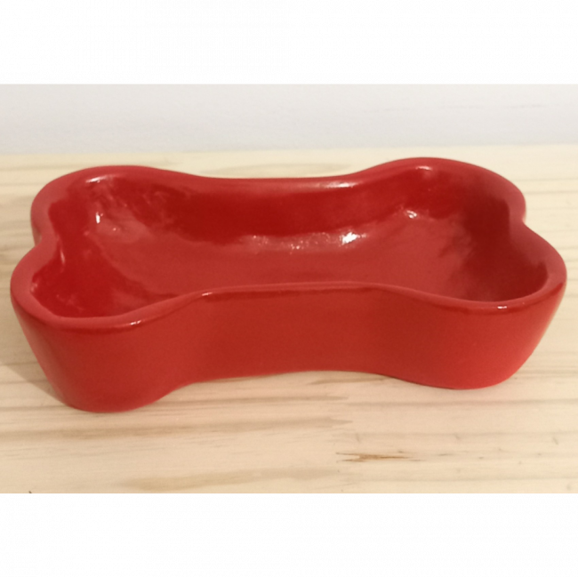 Temático Patrulha Canina- Bandeja osso cerâmica vermelho