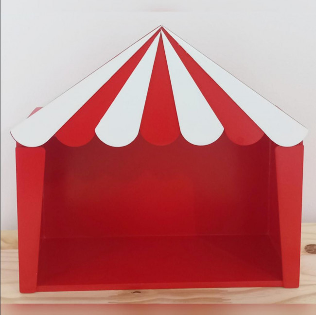 Temático Circo -Tenda Circo Vermelho e branca MDF