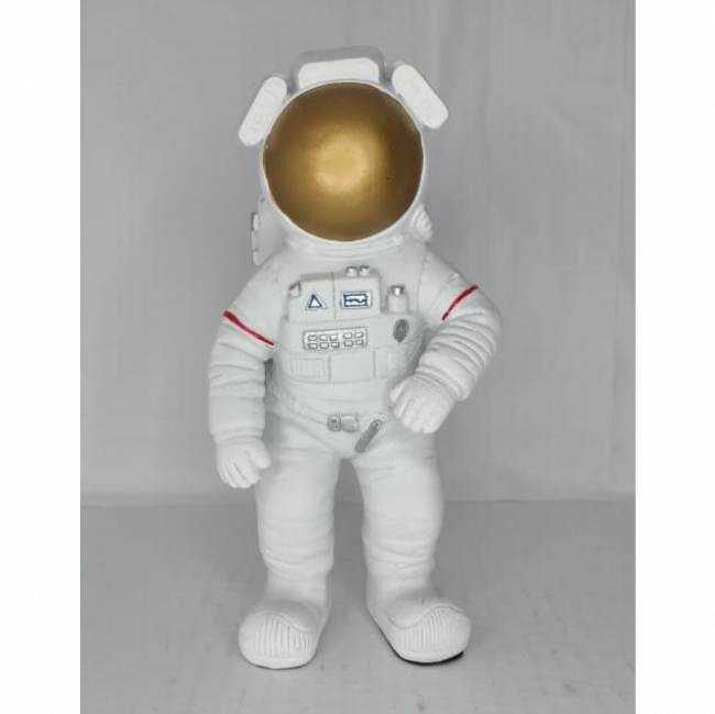 ASTRONAUTA DE GESSO BRANCO E DOURADO