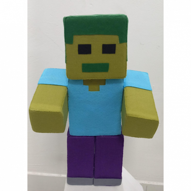 MINECREFT ROUPA AZUL CORPO VERDE