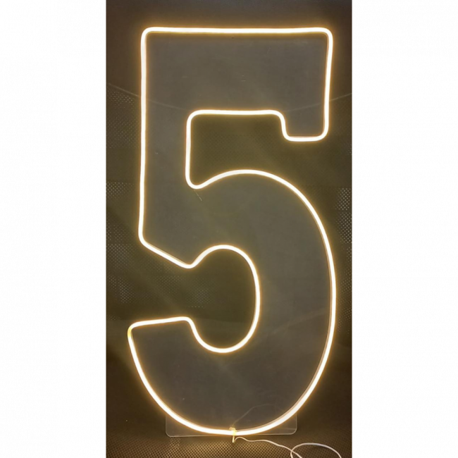 LETREIRO NEON  LED NUMERO 5 (60 cm)