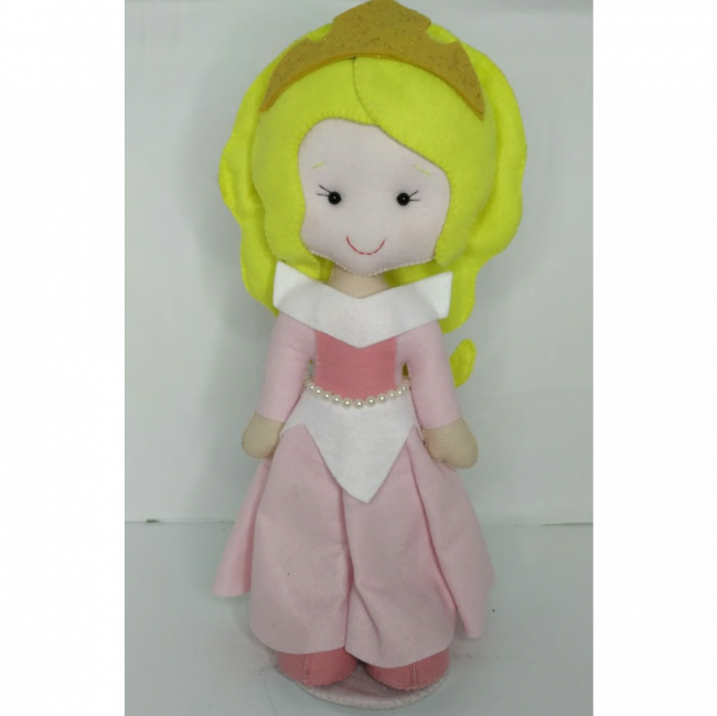 PERSONAGEM DE FELTRO AURORA BELA ADORMECIDA PRINCESAS