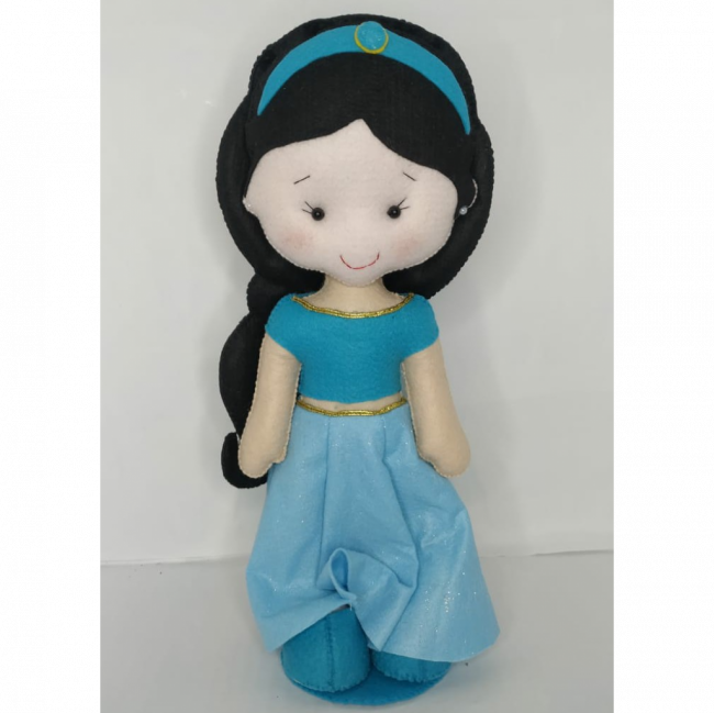 PERSONAGEM DE FELTRO JASMINE PRINCESAS