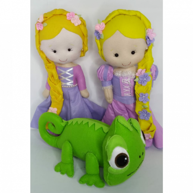 PERSONAGEM DE FELTRO PASCAL RAPUNZEL ENROLADOS