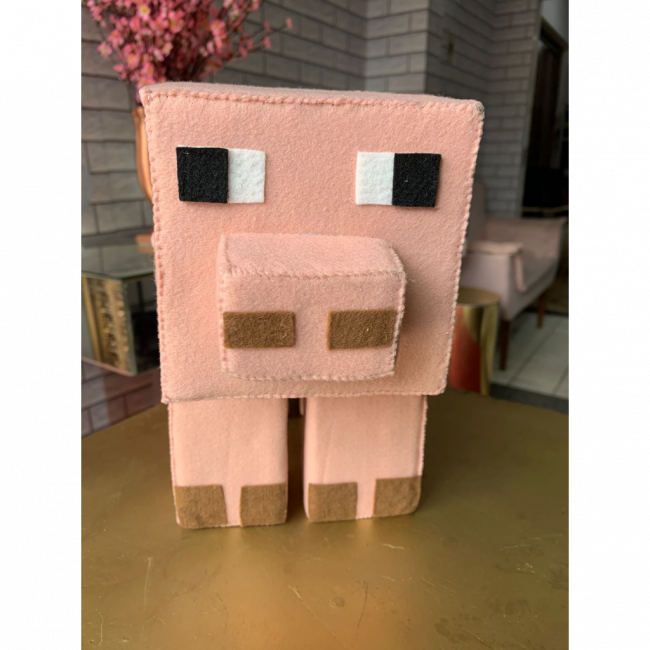 PERSONAGEM PORCO MINECRAFT DE FELTRO