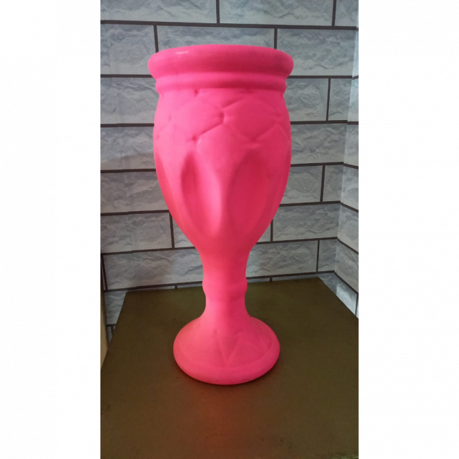 VASO TAÇA ROSA CHICLETE NEON EM CERÂMICA