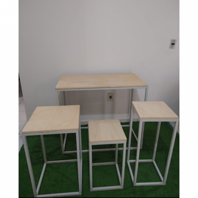 Kit mesa cubo branco