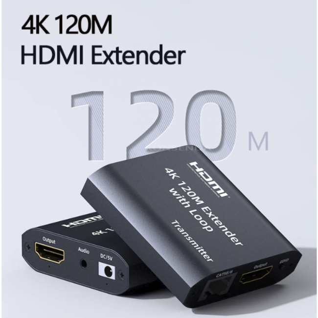 Extensor HDMI 120 metros RJ45 c/ Loop