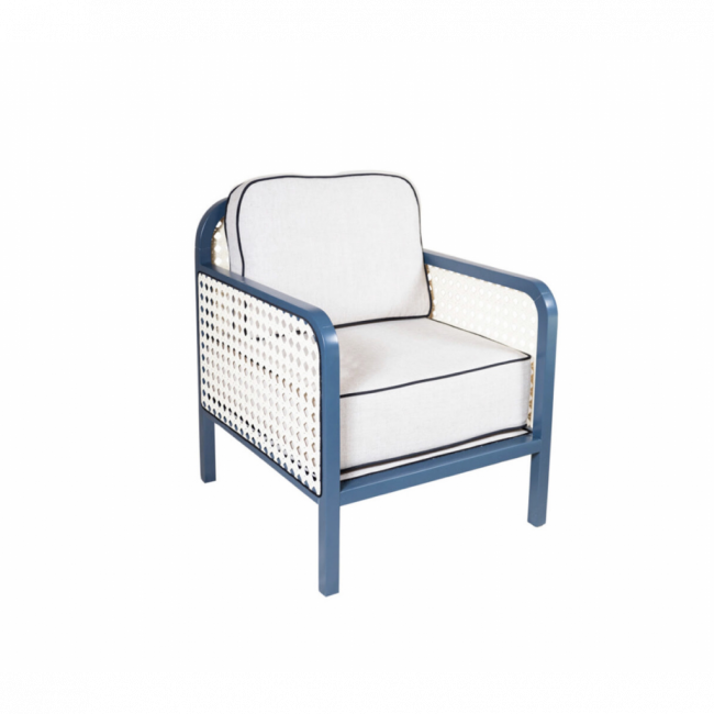 POLTRONA CLOE AZUL E OFF WHITE