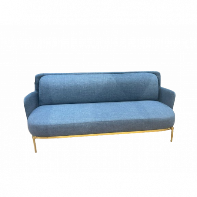 SOFA AZUL SLIM PÉ DOURADO 2,1M