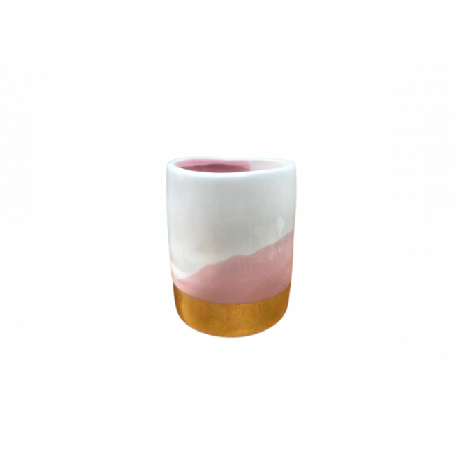 VASO MRT ROSA E DOURADO AQUARELA P