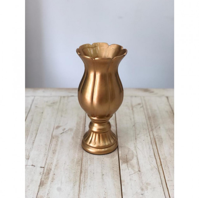 Vaso Médio Dourado Fosco- D13 x A29