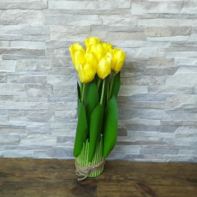 ARRANJO DE TULIPAS AMARELAS 35x7